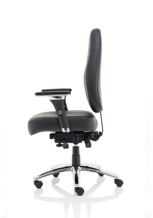 Barcelona Deluxe Black Leather Operator Chair Image 5