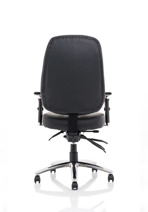 Barcelona Deluxe Black Leather Operator Chair Image 7