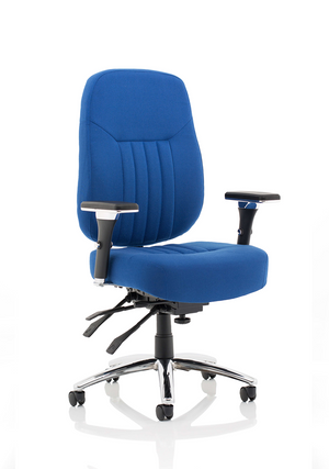 Barcelona Deluxe Blue Fabric Operator Chair Image 2