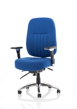 Barcelona Deluxe Blue Fabric Operator Chair Image 4