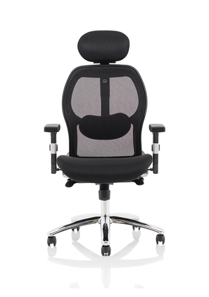 Sanderson II Black Fabric Mesh Back Chair Image 3
