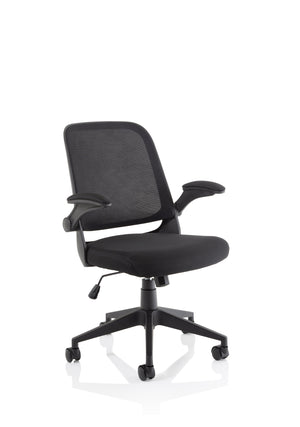 Crew Task Operator Mesh Chair With Folding Arms Image 2