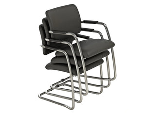 Oq Series High Backrest Stacking Chair  Chrome Frame 4