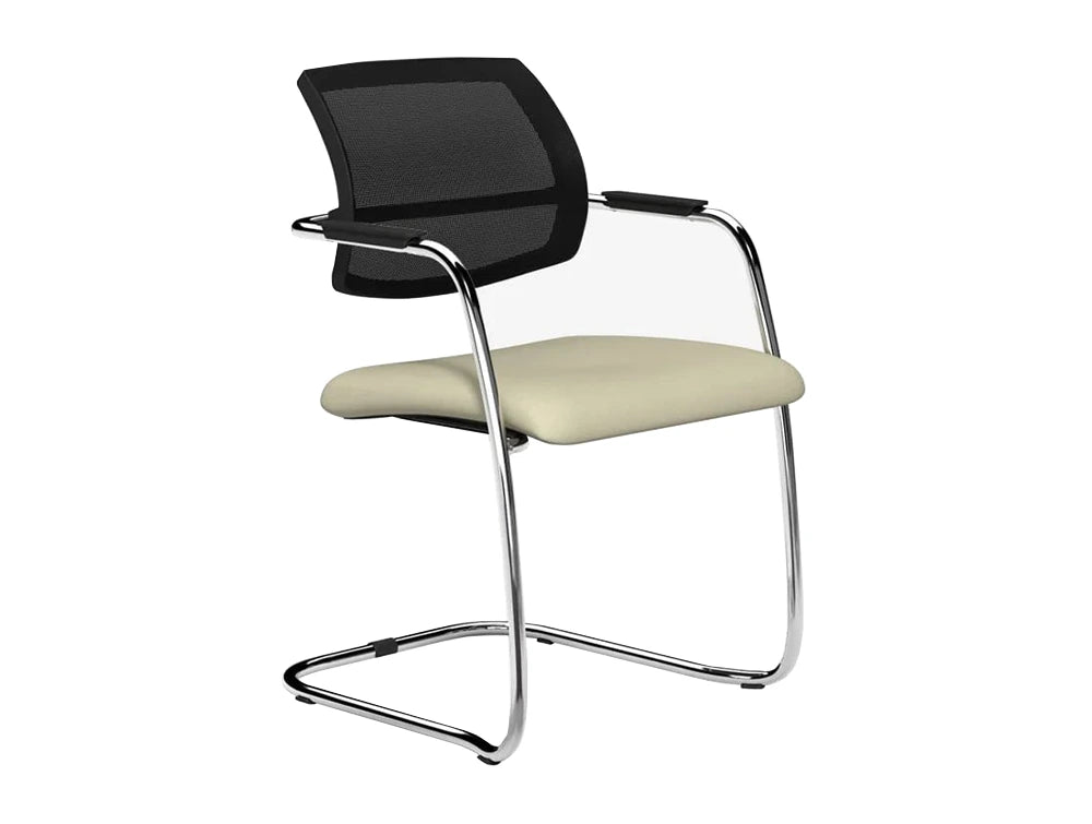 Oq Series Mid Mesh Backrest Stacking Chair  Chrome Frame Oq1 M E080 Tkms1