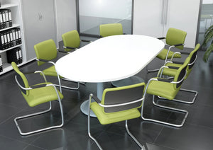 Oq Series Mid Mesh Backrest Stacking Chair  Chrome Frame 2