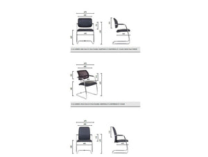 Oq Series Mid Mesh Backrest Stacking Chair  Chrome Frame Dimensions 1