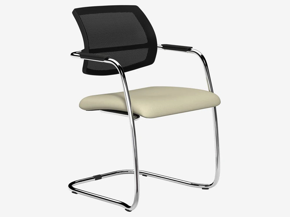 Oq Series Mid Mesh Backrest Stacking Chair  Chrome Frame Oq1 M E080 Tkms1