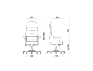 Of Course Executive Office Chair 8 Dimensions