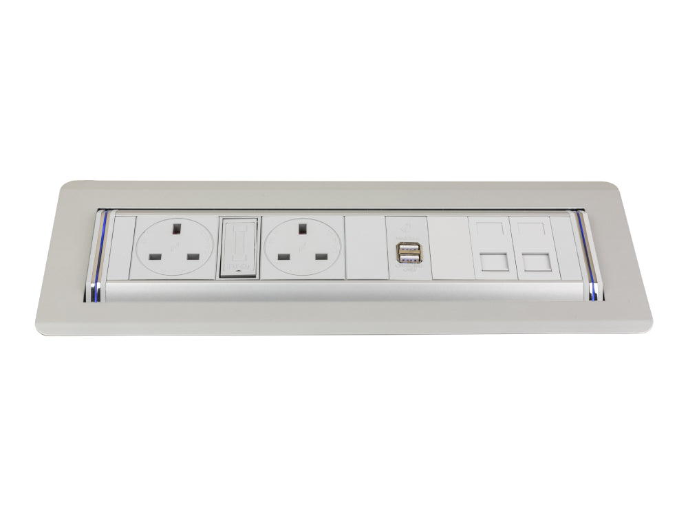 One Touch with 2no UK Fused Sockets White