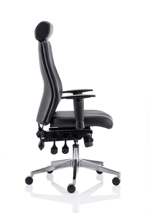 Onyx Ergo Posture Chair Black Fabric Without Headrest With Arms Image 20