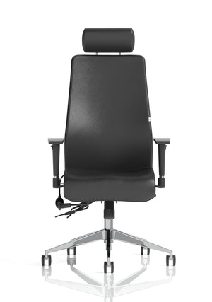 Onyx Ergo Posture Chair Black Fabric Without Headrest With Arms Image 12