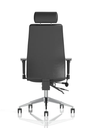 Onyx Ergo Posture Chair Black Fabric Without Headrest With Arms Image 16
