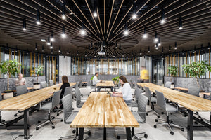 Orte Meeting Room Office Chair with Wooden Table in Lobby Setting