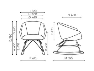 Oxco Lounge Rocking Chair Dimensions