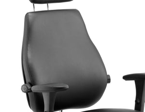 Chiro Plus Ultimate Black Leather With Arms With Headrest Image 6