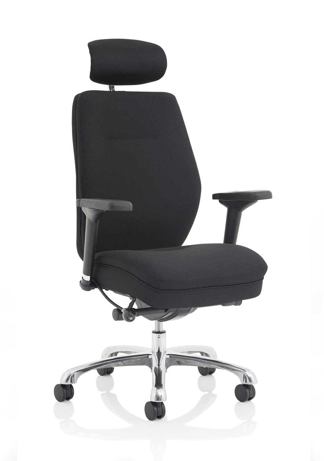 Domino Black Bonded Leather With Arms & Headrest