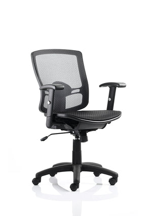 Palma Task Operator Chair Black Mesh Back Black With Arms OP000104 1