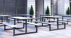 Parc Outdoor Dining Table And Benches 2