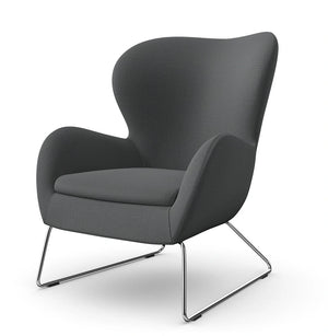 Pause Lounge Armchair With Skid Frame Base 3