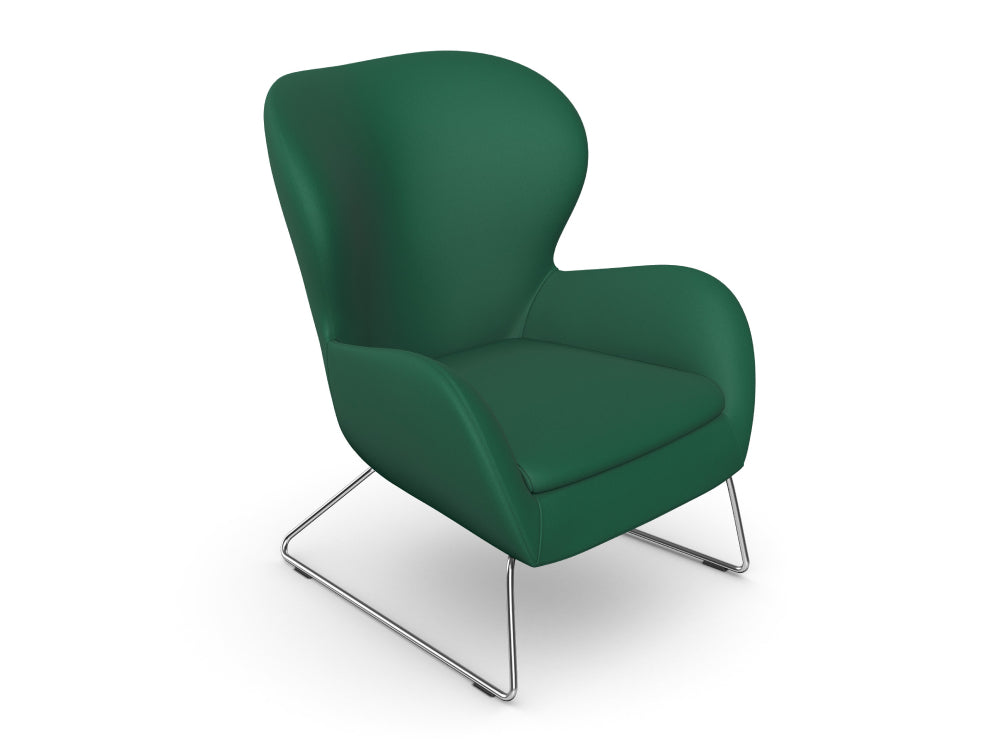 Pause Lounge Armchair with Skid Frame Base