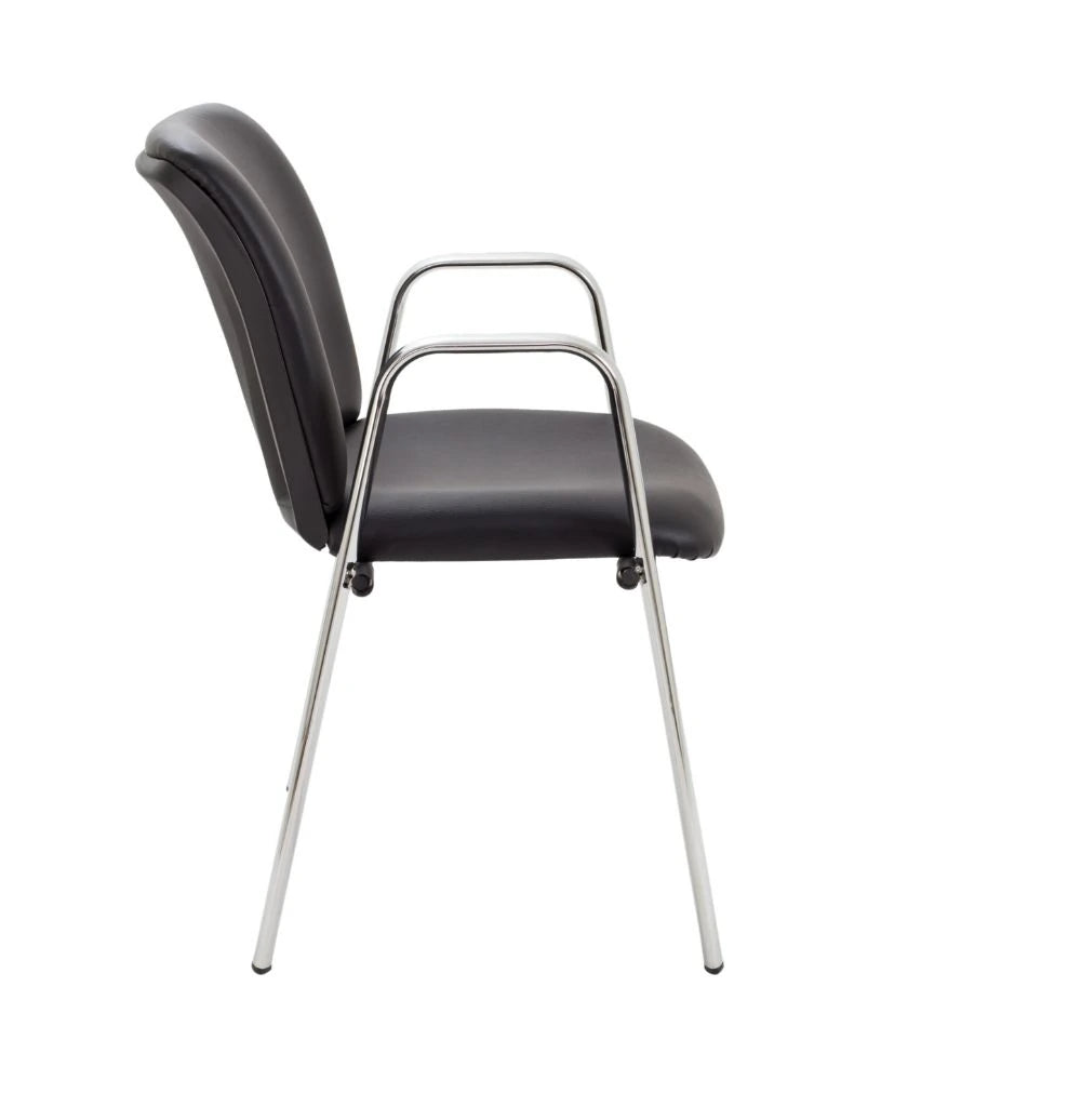 Pavilion Armchair Black PU Chrome 3