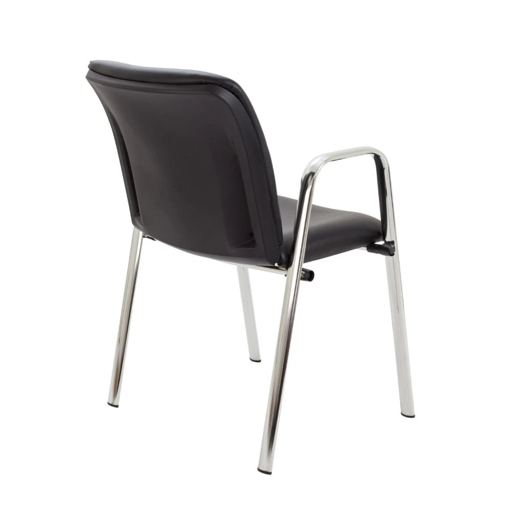 Pavilion Armchair Black PU Chrome 4