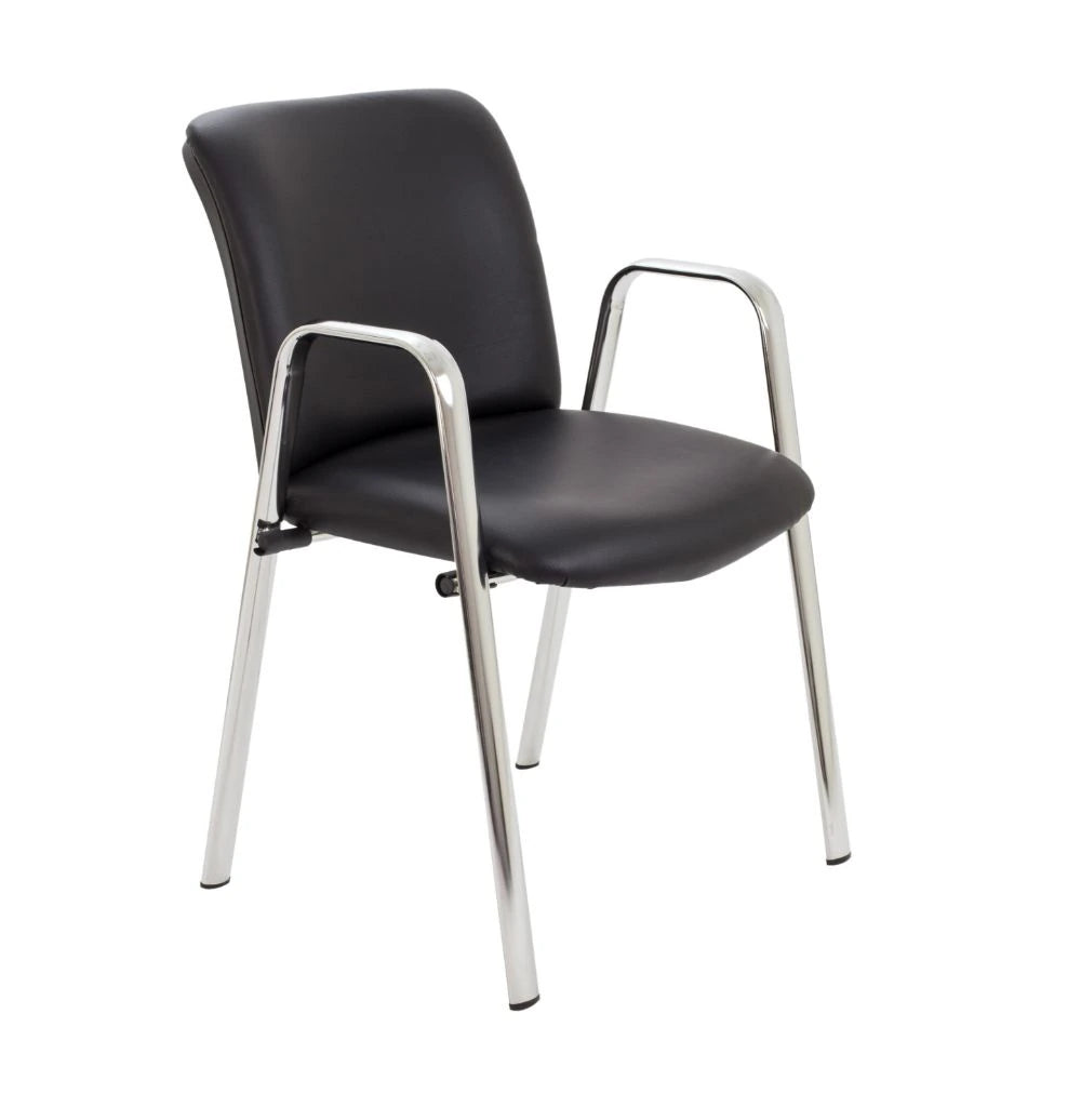 Pavilion Armchair - Black PU/Chrome