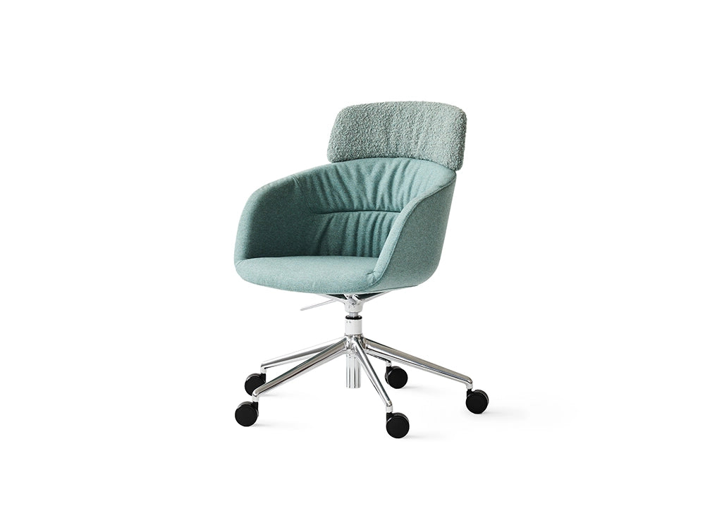 Paxt Aluminium Tub Chair in 5 Star Base with Castors 4