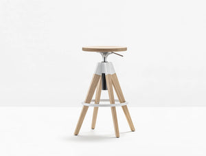 Pedrali Arki Swivel Oak Stool With Gas Lift 3