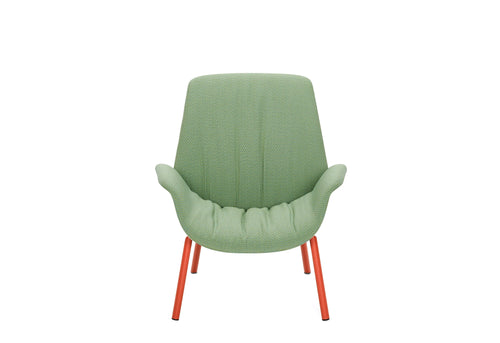 Pedrali Ila Lounge Armchair With Four Legs In Steel Tube Frame