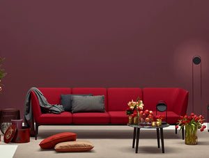 Pedrali Social Sectional Modular Leisure Sofa 2 In Red With Small Table In Living Space