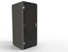 Penelope Acoustic Work Booth With Grey Upholstered Finish And Tinted Glass Window Door