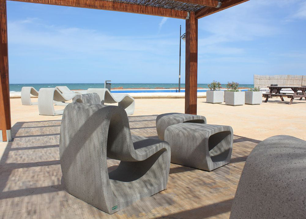 Petrus Outdoor Chair with Bench and Planter by the Beach Area 2