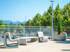 Petrus Outdoor Chair with Bench and Planter in Outdoor Setting