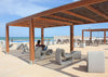 Petrus Outdoor Deck Chair with Tables and Benches by the Beach Area