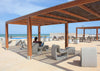 Petrus Outdoor Deck Chair with Tables and Benches by the Beach Area