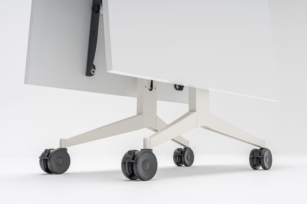 Plex Folding White Board Table on Castors Detail