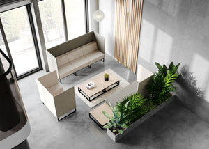 Plint Upholstered Modular Sofa with Indoor Plant in Reception Setting 2