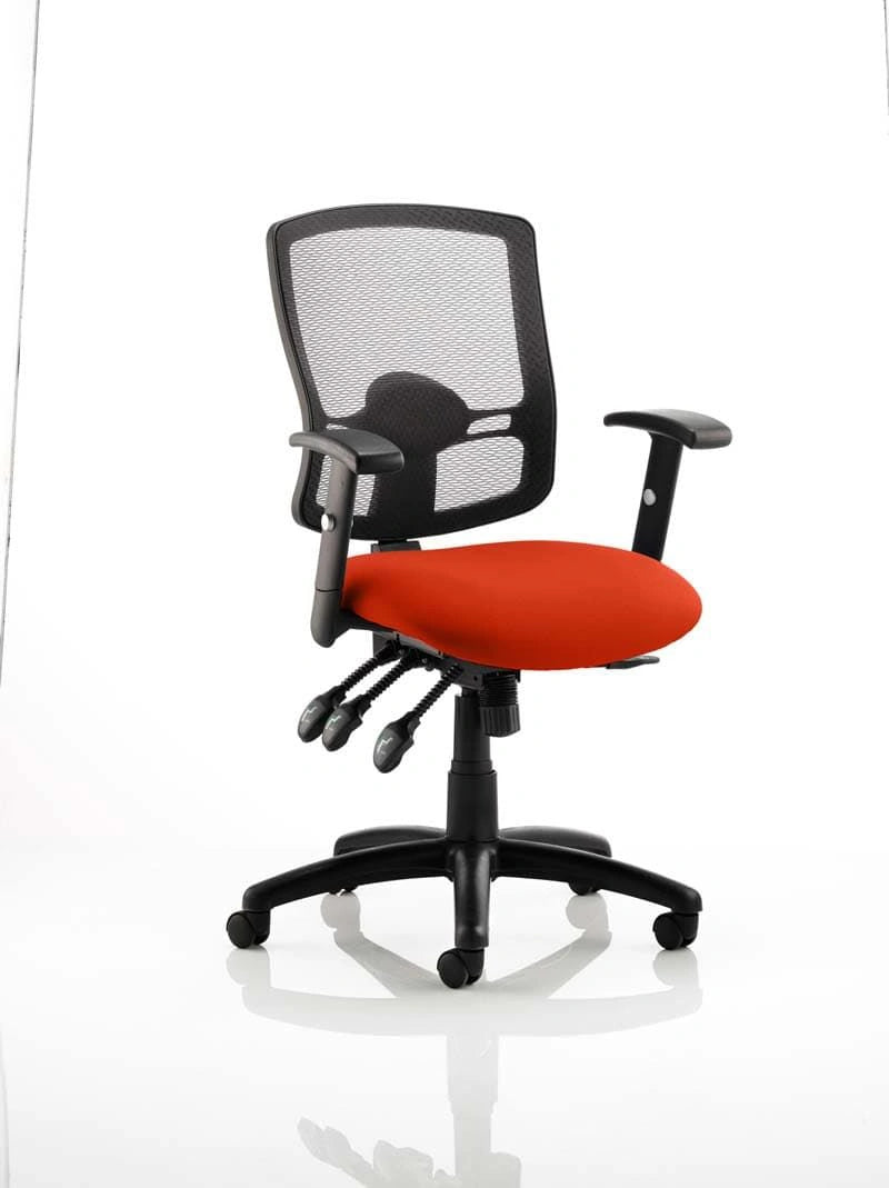 Portland Iii High Mesh Back Task Operator Office Chair With Arms KCUP0492 1