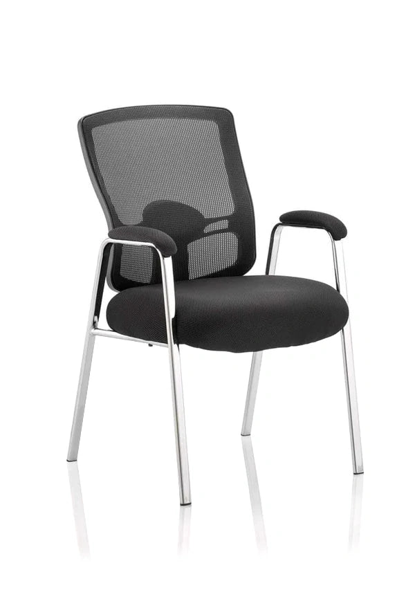 Portland Medium Mesh Back Straight Leg Visitor Chair With Arms BR000115 1