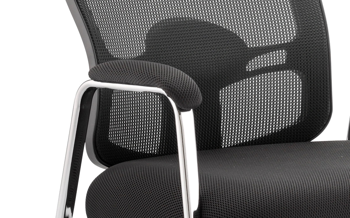 Portland Medium Mesh Back Straight Leg Visitor Chair With Arms BR000115 3