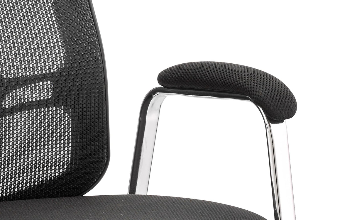 Portland Medium Mesh Back Straight Leg Visitor Chair With Arms BR000115 4