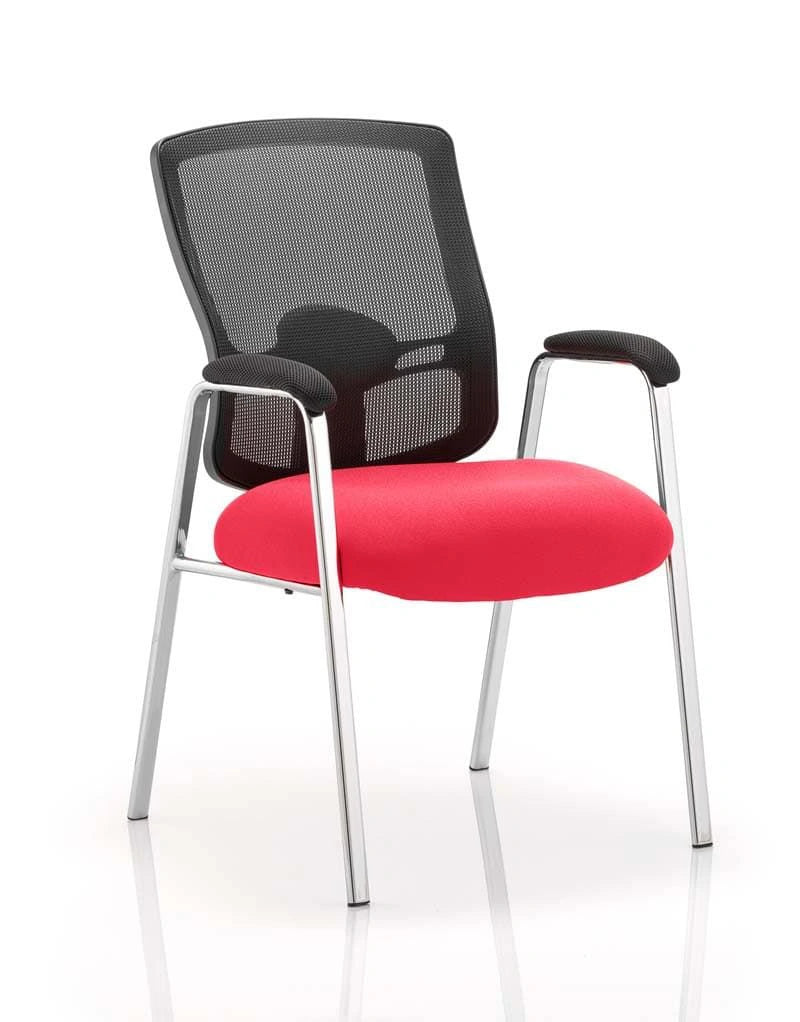 Portland Medium Mesh Back Straight Leg Visitor Chair With Arms KCUP0449 1