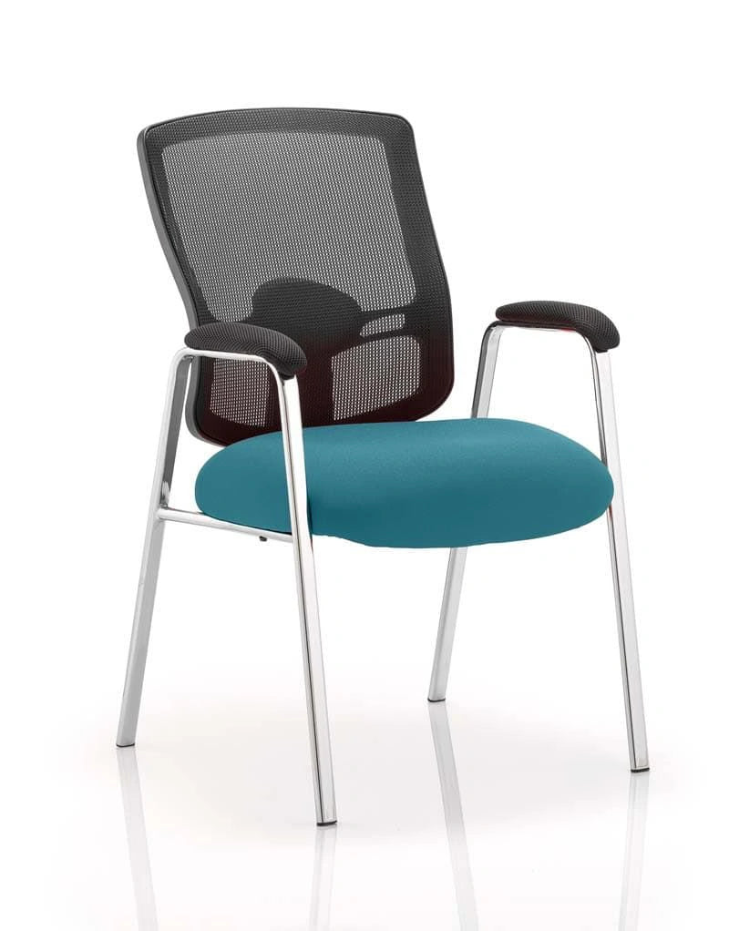 Portland Medium Mesh Back Straight Leg Visitor Chair With Arms KCUP0455 1