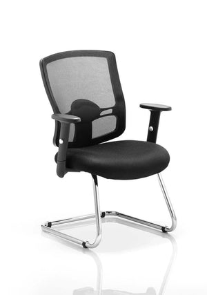 Portland Mesh Back Cantilever Visitor Chair With Arms EX000136 1