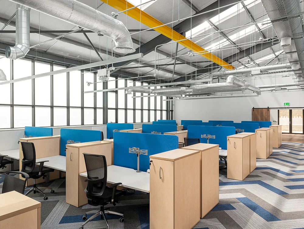 Precision Office Double Sit Stand Desks With Monitor Arms Screens And Mesh Chairs_89Fdd004 D9Ea 4590 Bcad 7F41F588A939