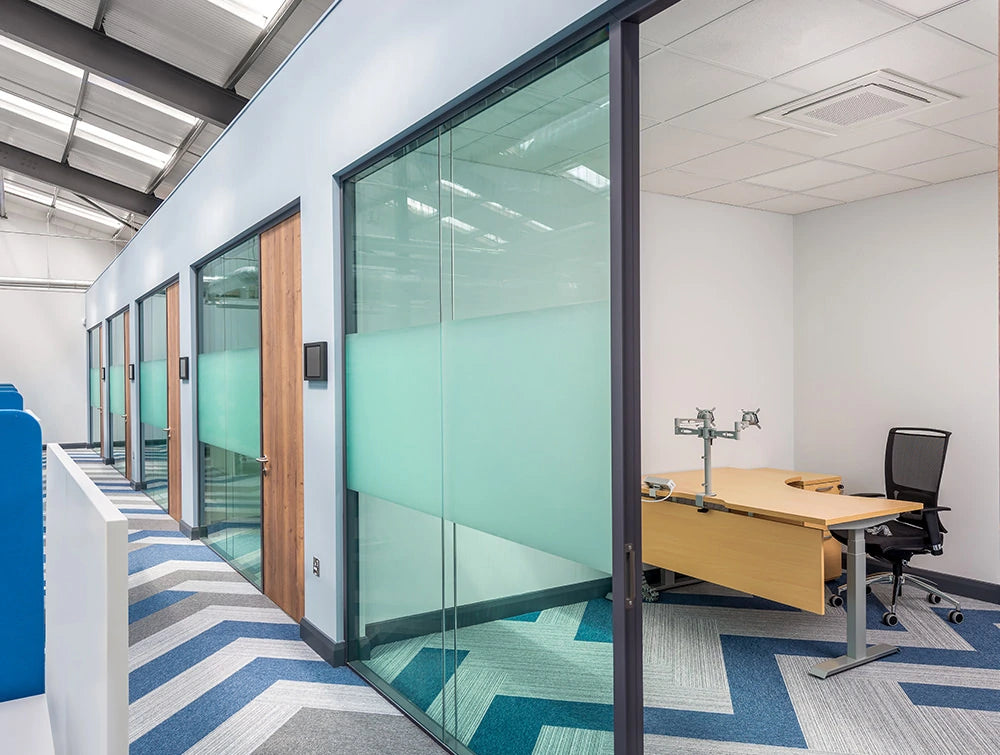 Precision Office Manager Corner Desk With Modesty Panel And Monitor Arms With Black Executive Chair