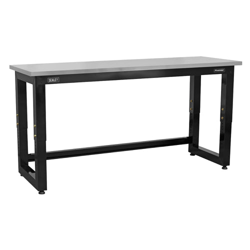Premier Heavy-Duty Steel Adjustable Workbench with Stainless Steel Worktop 1830mm