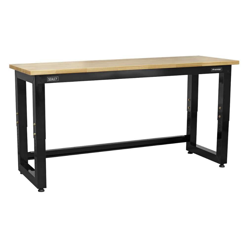 Premier Heavy-Duty Steel Adjustable Workbench with Wooden Worktop 1830mm APMS22 2