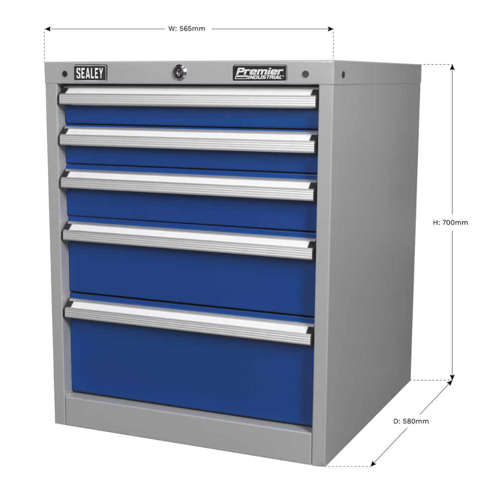 Premier Industrial Cabinet 5 Drawer API5655B 12